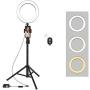 Selfie Ring Light with Tripod Stand and Phone Holder LED Circle Lights Halo Lighting for Photo Photography Vlogging Make Up Video