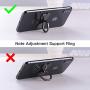 pzoz Metal Cell Phone Finger Ring Stability Holder Back Stand Collapsible Hand Grip Knob Loop Universal Car Mount Hook Kickstand 360 for iPhone Samsung Galaxy Mobile Cute Accessories (Black)