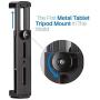 Ulanzi iPad Tripod Mount, Adapter - Aluminum Metal Tablet Tripod Mount with Cold Shoe, iPad Mount for Tripod, iPad Holder for Tripod, Compatible for iPad Mini, iPad, iPad Pro, and More Tablets