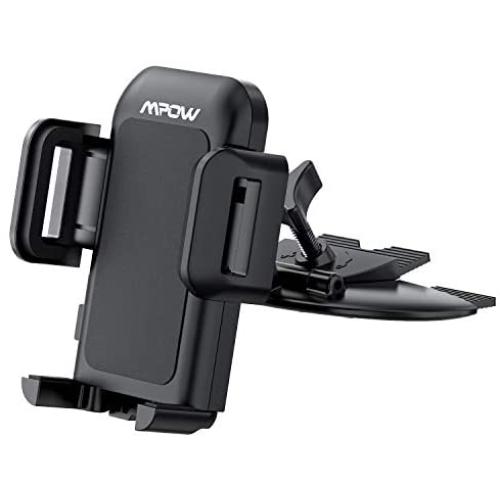 Mpow 051 Car Phone Mount, CD Slot Car Phone Holder, Car Mount with Three-Side Grips and One-Touch Design Compatible iPhone 11/11Pro/11Pro Max/Xs MAX/XR/XS/X/8/8Plus, Galaxy S10/S10+/S10e/S9/S9+/N9/S8