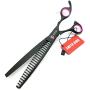 8.0 inches Professional Dog Grooming Scissors Set Straight & thinning & Curved & chunkers 4pcs in 1 Set (with Comb)