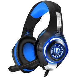 BlueFire Professional 3.5mm PS4 Gaming Headset Headphone with Mic and LED Lights for Playstation 4, Xbox one,Laptop, Computer (Blue)