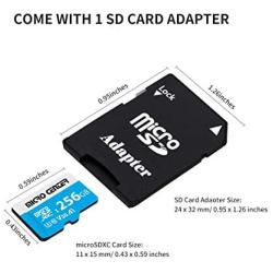 Micro Center Premium 256GB microSDXC Card UHS-I Flash Memory Card C10 U3 V30 4K UHD Video A1 Micro SD Card with Adapter (256GB)