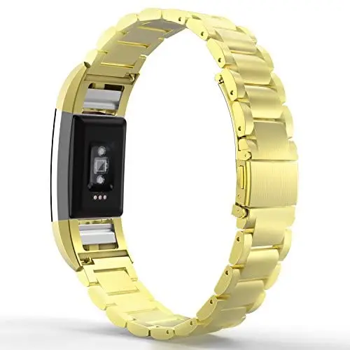 MoKo Fitbit Charge 2 Band, Universal Stainless Steel Watch Band Strap Bracelet + Connector for 2016 Fitbit Charge 2 Heart Rate + Fitness Wristband (Smart Watch NOT Included), Gold MoKo Fitbit Charge 2 Band, Universal Stainless Steel Watch Band Strap Bracelet + Connector for 2016 Fitbit Charge 2 Heart Rate + Fitness Wristband (Smart Watch NOT Included), Gold