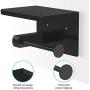Leolee Toilet Paper Holder with Shelf, Self Adhesive Toilet Paper Roll Holder, Wall Mounted No Drilling, Stainless Steel Tissue Roll Dispenser Storage for Bathroom Kitchen Washroom (Black)