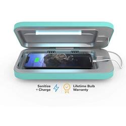 PhoneSoap 3 UV Smartphone Sanitizer & Universal Charger | Patented & Clinically Proven UV Light Disinfector | (Aqua)