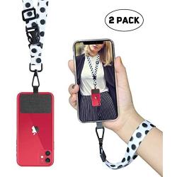 Universal Phone Lanyard Neck Wrist Straps with Durable Nylon Patch Compatible for iPhone Samsung Galaxy Huawei Series and Most Smartphone (White)