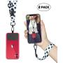 Universal Phone Lanyard Neck Wrist Straps with Durable Nylon Patch Compatible for iPhone Samsung Galaxy Huawei Series and Most Smartphone (White)