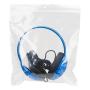 Egghead Heavy-Duty Kids Headphones w/Tangle-Free Fabric Cord (Pack of 10) Blue