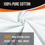 LuxeCollection 100% Pure White Cotton Cloth Fabric by The Yard for Sewing, Embroidery, Quilting, and DIY Arts and Crafts, Premium Quality with Plush Thickness, Includes White Sew Thread and Elastic