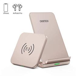 CHOETECH Wireless Charger (2 Pack),Qi-Certified 10W Max Fast Wireless Charging Pad Stand Bundle Compatible iPhone SE 2020/11/11 Pro/11 Pro Max/XS Max/XS/X, Samsung Galaxy S20+/Note 10, AirPods Pro