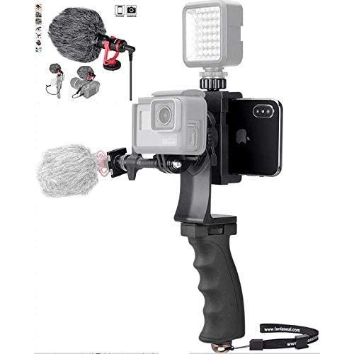 2in1 Vlog Hand Grip Stabilizer Bundle /Mini Shotgun Microphone