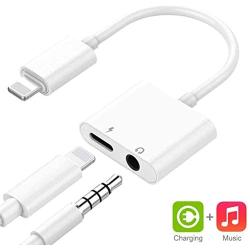 Headphone Adapter for iPhone 11 pro 3.5mm Jack Car Charger AUX Converter Splitter Charge & Audio Adapters Cables 2 in 1 for iPhone 11/11 Pro/8/8Plus/7/7Plus/X/10/Xs/Xs Max Compatible All iOS Systems