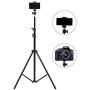 MeeA 82 Inch Extendable Tripod with Mobile Phone Clip Mount, Camera Tripod, Compatible with Most Cell Phones, DSLRs, Digital Cameras for Selfie and Live Video(82 inch)