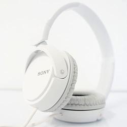 SONY Over On Ear Best Stereo Extra Bass Portable Headphones Headset for Apple iPhone iPod / Samsung Galaxy / mp3 Player / 3.5mm Jack Plug Cell Phone (White)