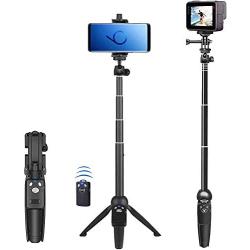 Selfie Stick, 40 inch Extendable Selfie Stick Tripod,Phone Tripod with Wireless Remote Shutter Compatible with iPhone 11 11 pro Xs Max Xr X 8Plus 7, Android, Samsung Galaxy S20 S10,Gopro and More