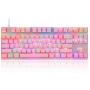 MOTOSPEED Professional Gaming Mechanical Keyboard RGB Rainbow Backlit 87 Keys Illuminated Computer USB Gaming Keyboard for Mac & PC Pink