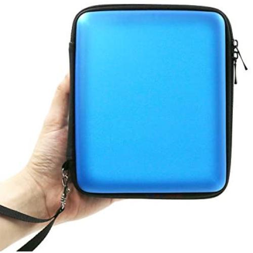 ADVcer 2DS Case, EVA Waterproof Hard Shield Protective Carrying Case with Hand Wrist Strap and Double Zipper for Nintendo 2DS (Blue)