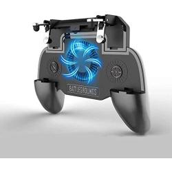 Zcogo Phone Game Controller with Cooling Fan Radiator Gamepad Cooler Game Trigger with 4000mAh Power Back USB Cable for PUBG Rules of Survival Black