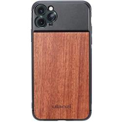 ULANZI Wood Phone Case Support Extra Camera Lens (17mm Diameter) Protective Unique Design Shakeproof Solid Wood Case Cover for iPhone 11 Pro Max Using Anamorphic Lens Macro Lens DOF Adapter