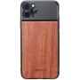 ULANZI Wood Phone Case Support Extra Camera Lens (17mm Diameter) Protective Unique Design Shakeproof Solid Wood Case Cover for iPhone 11 Pro Max Using Anamorphic Lens Macro Lens DOF Adapter