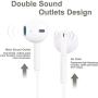 Earbuds, Microphone Earphones Stereo Headphones Noise Isolating Headset Fit Compatible with iPhone Xs/XR/XS Max/iPhone 7/7 Plus iPhone 8/8Plus /iPhone Earphones (1Pack)