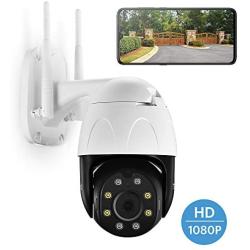 TENVIS PTZ 1080P Outdoor Security Camera, 1080P FHD WiFi Home Surveillance Camera with Phone App, Night Vision IP Camera, IP66 Waterproof, Pan/Tilt/Zoom, 2Way Audio, Motion Detection, Works with Alexa