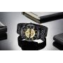 Mens Watches Mechanical Automatic Self-Winding Stainless Steel Skeleton Luxury Waterproof Diamond Dial Wrist Watches for Men