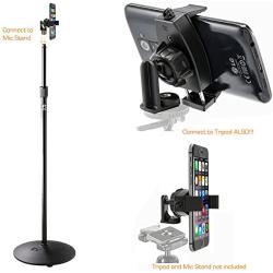 ChargerCity 360° Swivel Smartphone Holder with 5/8" Tripod Microphone Stand Adapter for Apple iPhone XR XS MAX X 8 7 Plus Samsung Galaxy S9 S8 Edge Note LG V30 (Mic Stand is not Included)