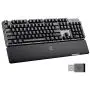 GameSir GK300 Wireless Mechanical Gaming Keyboard, 2.4GHz Bluetooth Game Keyboard, TTC Blue Switches 1ms Low Latency Mechanical Keyboard with 104 Standard Keys for Windows PC, Laptop, iPad and Mac