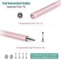 Universal Disc Stylus Pens, 2 in 1 Capacitive Stylist Pens for All Capacitive Touch Screens Cell Phones, iPad, Tablet, Laptops with 6 Replacement Tips by Molichang (2 Pcs) (Black/Rose Gold)