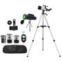 Astronomical Telescopes + Monocular Travel Scope 70mm Aperture 400mm AZ Mount Astronomical Refractor Telescopes for Kids Adults Beginners - Portable Bag, Smartphone Adapter, Camera Remote