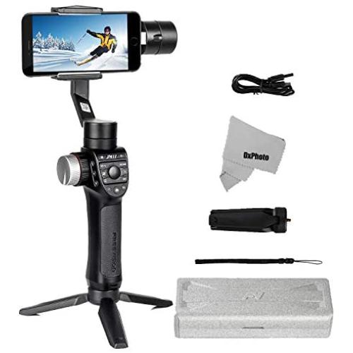 Freevision Vilta-M Pro 3-Axis Handheld Stabilizer Gimbal for iPhone, Samsung, Premium Stability Performance, Double Wheel, Preset Mark A/B Focal Point, Wireless Charging