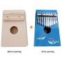 DIY Thumb Piano Kalimba 10 Key Assembly Wood Finger Piano 10 Tone Kalimba Mbira with Piano Bag/Installation Tools/Painting