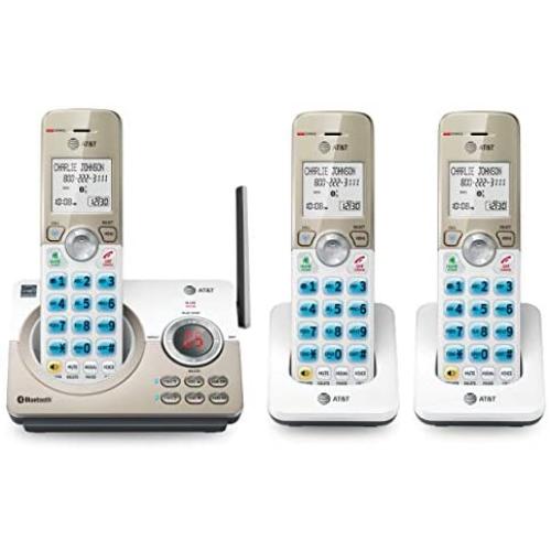 AT&T DL72319 DECT 6.0 3-Handset Cordless Phone for Home with Connect to Cell, Call Blocking, 1.8" Backlit Screen, Big Buttons, intercom, and Unsurpassed Range