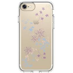 Speck Products Presidio Clear + Print Cell Case for iPhone 7 -ChalkyFloral Purple/Clear