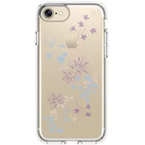 Speck Products Presidio Clear + Print Cell Case for iPhone 7 -ChalkyFloral Purple/Clear Speck Products Presidio Clear + Print Cell Case for iPhone 7 -ChalkyFloral Purple/Clear
