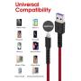 iPhone Charger Cable 10ft, CABEPOW 10 Foot Premium Nylon Lightning Cable [2-Pack], Data Sync Fast Red iPhone Charging Cord Compatible with iPhone11/ Xs/Xs Max/XR/X/8/8 Plus/7 (Not Apple MFi Certified)