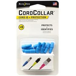 Nite Ize CordCollar, Cord Identification and Protection, 8-Pack, Bright Blue