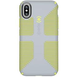 Speck Products CandyShell Grip Cell Phone Case for iPhone XS/iPhone X - Nickel Grey/Antifreeze Yellow