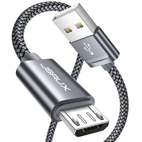 JSAUX Micro USB Cable Android, (2-Pack 6.6FT) Micro USB to USB A High Speed Sync Charger Nylon Braided Cord Compatible Samsung Galaxy S6 S7 Edge J7 Note 5,Kindle,LG,Xbox,PS4,Camera,Smartphones(Grey) JSAUX Micro USB Cable Android, (2-Pack 6.6FT) Micro USB to USB A High Speed Sync Charger Nylon Braided Cord Compatible Samsung Galaxy S6 S7 Edge J7 Note 5,Kindle,LG,Xbox,PS4,Camera,Smartphones(Grey)