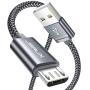 JSAUX Micro USB Cable Android, (2-Pack 6.6FT) Micro USB to USB A High Speed Sync Charger Nylon Braided Cord Compatible Samsung Galaxy S6 S7 Edge J7 Note 5,Kindle,LG,Xbox,PS4,Camera,Smartphones(Grey)