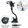 Car Phone Mount Windshield, Long Arm Clamp iVoler Universal Dashboard with Double Clip Strong Suction Cup Cell Phone Holder Compatible iPhone 11 Pro XS Max X 7 8 6 Plus Galaxy S9 S8 S7 Note 9 10
