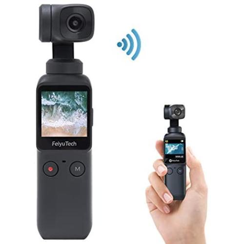 3-Axis Pocket Gimbal Camera Stabilizer 4K HD 8X Slow Motion Smart Tracking Hyperlapse Motion Trail Time-Lapse Panoramic 1.3" Touchscreen 1/1.25" Attachable to Smartphone Video Vlog Feiyu Pocket Gimbal