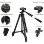 Phone Tripod, 51" Extendable Travel Lightweight Tripod Stand with Carrying Bag, Universal Tripod with Bluetooth Remote, Cell Phone Mount for iPhone Xs/Xs Max/Xr/X/8/8 Plus/Samsung/Android Phone,Camera