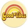 Retro, Hippie, Hippy, Rainbow Yellow GOOD VIBES PopSockets Grip and Stand for Phones and Tablets