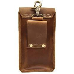 NKns Fanny Pack Mens Leather Purse Double Compartment Mobile Phone Bag Mens Wallet Childrens Pockets