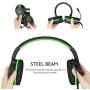Gaming Headset for PS4, PC, Xbox One Controller, Windows PC, Noise Cancelling Over Ear Headphones with Mic, Bass Surround, Soft Memory Earmuffs for Laptop Mac Nintendo Switch Games (Green)