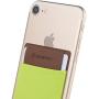 Sinjimoru Secure Card Holder for Back of Phone, Stretchy Fabric Cell Phone Wallet Stick On Credit Card Case for iPhone & Android. Sinji Pouch Flap Green