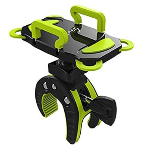 ihens5 Bike Phone Mount, Motorcycle & Mountain Bike Handlebar Phone Mount Bicycle Golf Cart Stroller Cell Phone Holder with Rubber Strap 360 Degrees Rotate for iPhone X 8 7 6 6s Plus Samsung (Green)